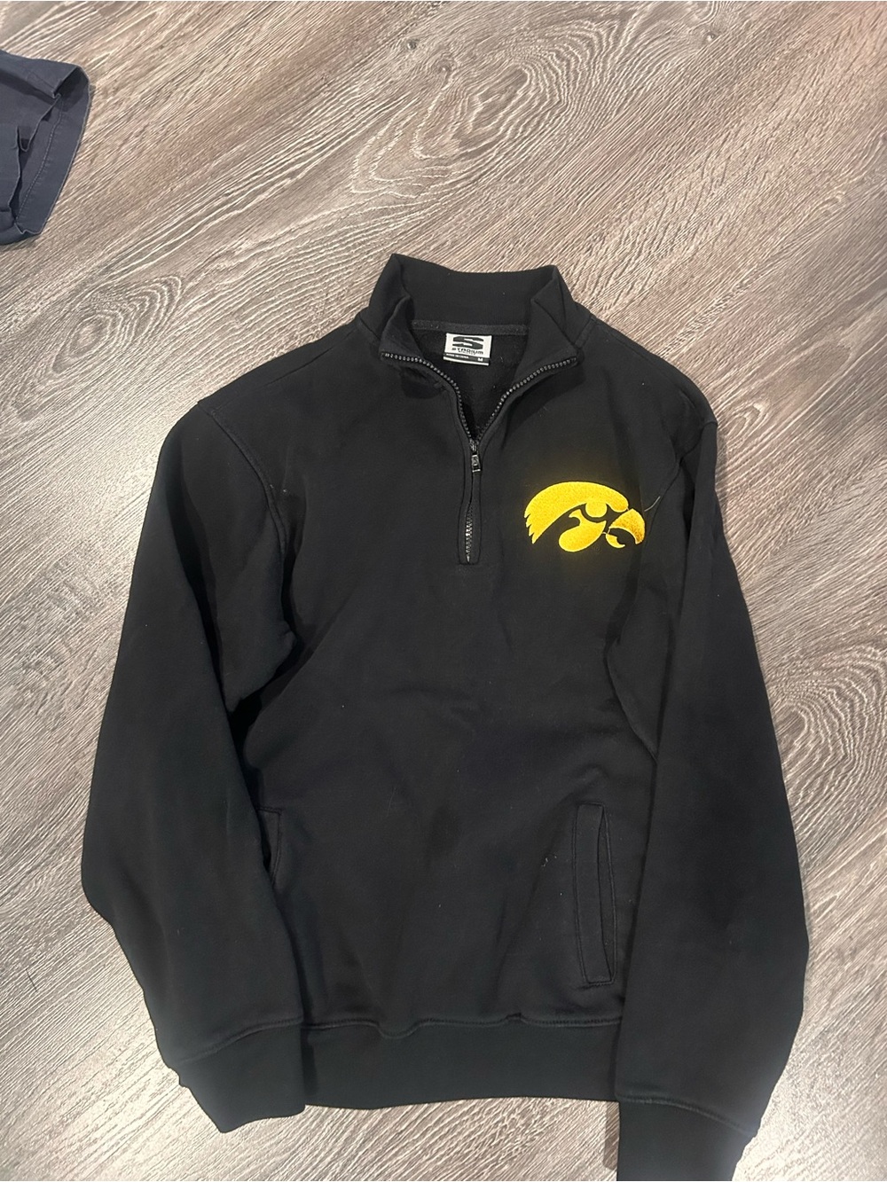 Stadium Athletics Black Pullover Sweater with Yellow Logo